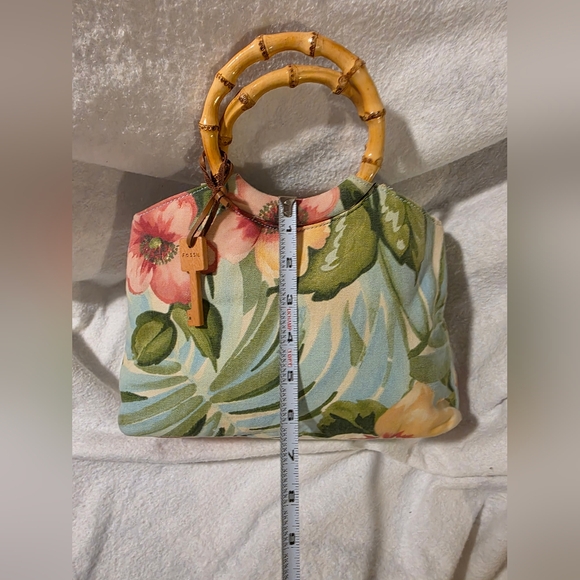 (Limited time sale.) Fossil Floral Print Women's Bag with Bamboo Handle - Picture 6 of 8